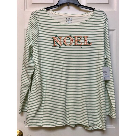 CROFT & BARROW WOMEN'S PLUS 1X 100% COTTON STRIPE TUNIC PULL OVER - Picture 2 of 5